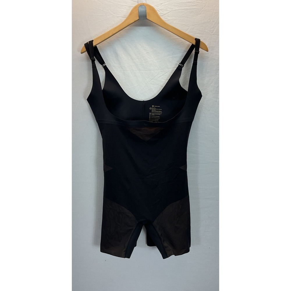 HoneyLove Mid‎ Thigh Bodysuit Shapewear 1X RUNWAY BLACK under bust
